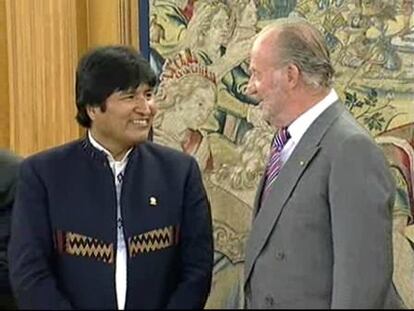 El Rey recibe a Evo Morales en la Zarzuela