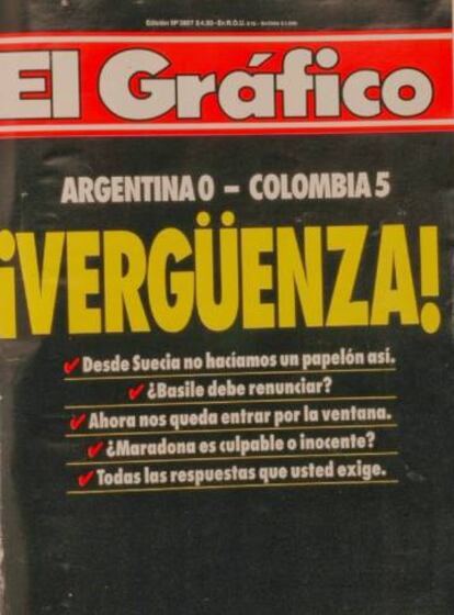 "Vergüenza": la derrota de Argentina ante Colombia en 1993