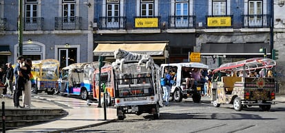 Praça Camoes in Lisbon on April 09, 2024, in Lisbon, Portugal