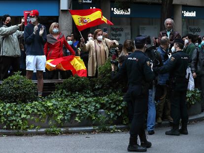 Protesta contra el Gobierno en el barrio de Salamanca en Madrid.