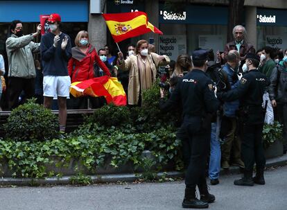 Protesta contra el Gobierno en el barrio de Salamanca en Madrid.