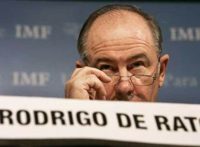 Rodrigo Rato, director general del FMI, durante una reciente conferencia de prensa en Washington.