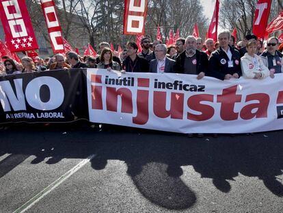 Manifestación contra la reforma laboral, en marzo de 2012 en Madrid. 