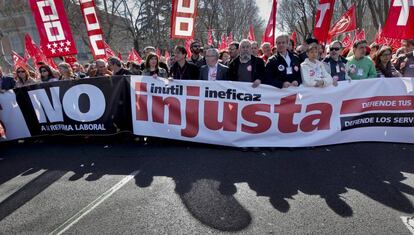 Manifestación contra la reforma laboral, en marzo de 2012 en Madrid. 