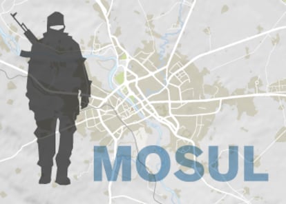Mapa de la batalla de Mosul y la expansión del ISIS