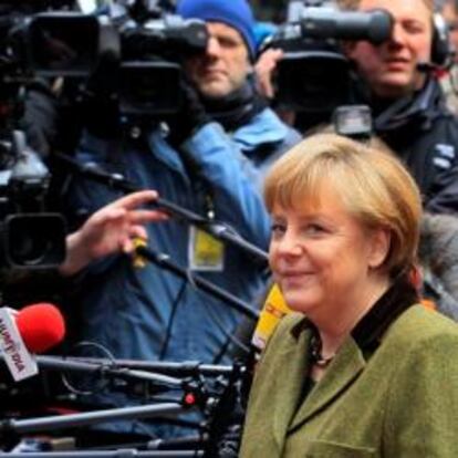 Angela Merkel llega a la reunión del Consejo europeo