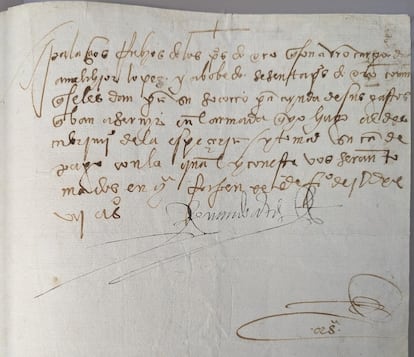 El manuscrito firmado por Hernán Cortés en el siglo XVI y devuelto por el FBI al Gobierno de México.