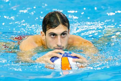 Unai Aguirre en el Europeo de Waterpolo