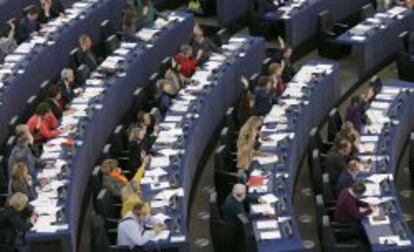 Miembros del Parlamento Europeo durante una votación.