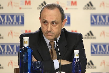 Ettore Messina, durante la rueda de prensa en la que explicó su marcha del  Madrid.