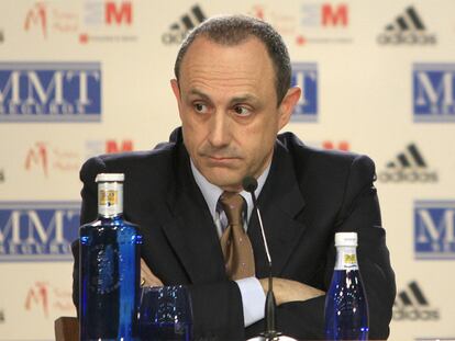 Ettore Messina, durante la rueda de prensa en la que explicó su marcha del Madrid.