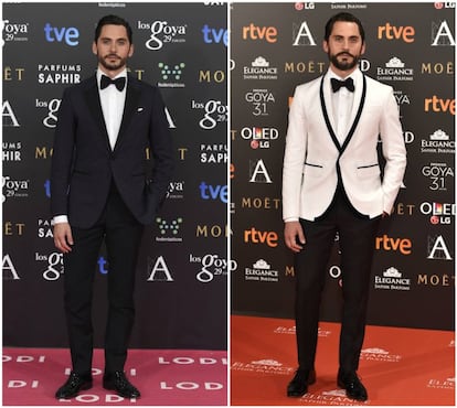 Paco León fue uno de los hombres más elegantes de 2015 al vestir un traje de la firma Lander Urquijo. Desde entonces, el actor destaca siempre por su elegancia. En 2017 lució un smoking de Dsquared2 en blanco y negro.