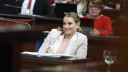 La presidenta del Govern balear, Marga Prohens, durante un pleno del Parlament balear, el pasado 6 de febrero.