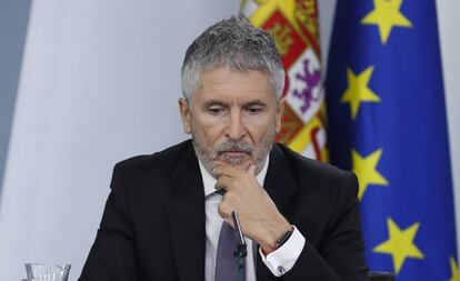 Grande-Marlaska, el pasado viernes, en la rueda de prensa posterior al Consejo de Ministros.