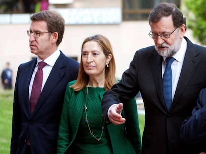 Mariano Rajoy, a su llegada a la inauguración de la Asamblea General de Socios del Círculo de Empresarios de Galicia. 