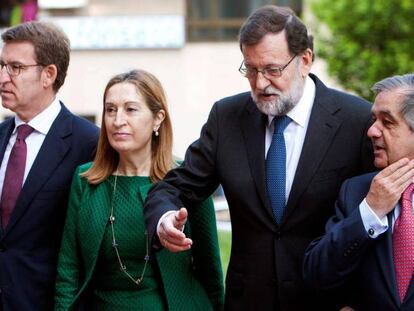 Mariano Rajoy, a su llegada a la inauguración de la Asamblea General de Socios del Círculo de Empresarios de Galicia. 