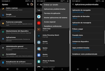 Modificar aplicaciones predeterminadas en Android.