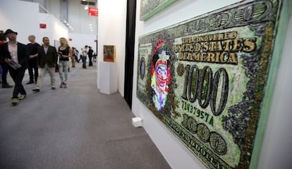 La obra 'His Majesty $1000, Bill 2013', del artista Federico Solmi, en Maco.