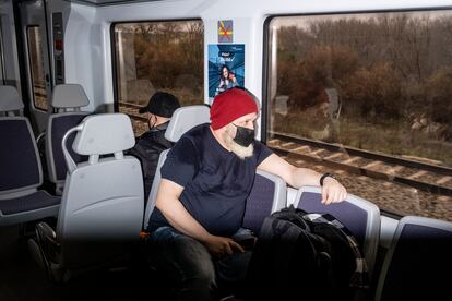 David, en la Renfe de camino a Torrejón de Ardoz. 