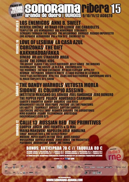 Aquel año, 2012, confirmó que el Sonorama Ribera ya no pensaba parar de dar sorpresas. Entre los más de 100 conciertos de aquella edición número 15, Xoel López celebró su cumpleaños con los asistentes al festival, el domingo 12 de agosto.