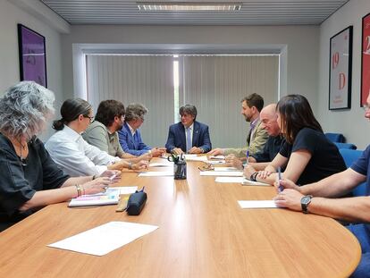 Reunión de gobierno del Consell de la República presidido por Carles Puigdemont.