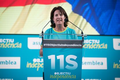 Elisenda Paluzie, presidenta de la ANC, en un momento de la manifestación de la Diada.