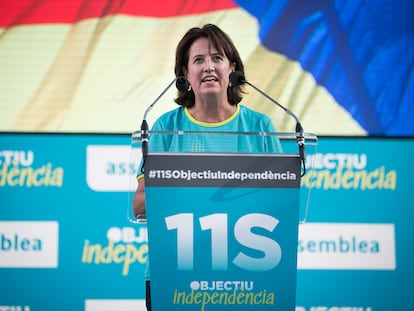 Elisenda Paluzie, presidenta de la ANC, en un momento de la manifestación de la Diada.