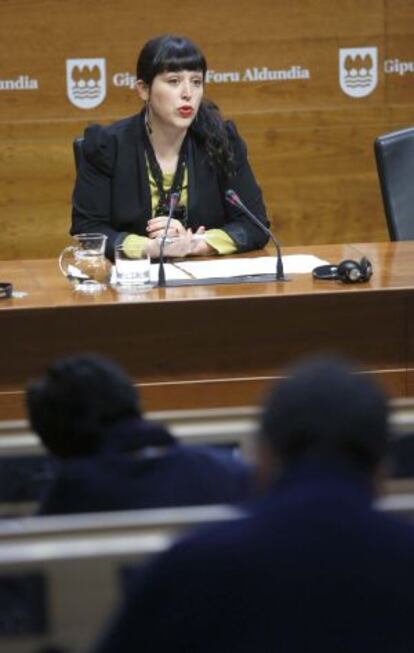 Larraitz Ugarte, portavoz de la Diputación de Gipuzkoa, durante su comparecencia para informar de los acuerdos del consejo.