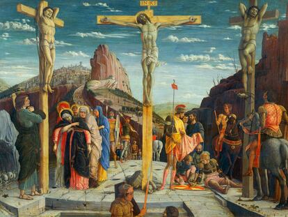 'Crucifixion' (1457-1459) de Andrea Mantegna expuesto en el Museo del Louvre.