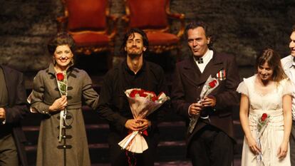 Nieve de Medina, Juan Diego Botto, José Coronado y Marta Etura en una imagen de archivo de "Hamlet" en el Festival de Teatro Clásico de Almagro.
