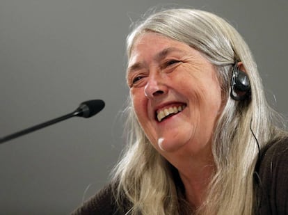 La historiadora brit&aacute;nica Mary Beard, Premio Princesa de Asturias de Ciencias Sociales 2016, durante la rueda de prensa  en Oviedo.