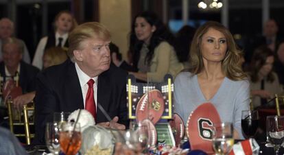 Donald y Melania Trump, durante un encuentro el pasado domingo para seguir la final de la Super Bowl.