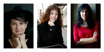 Aurora Luque, Laura Casielles y Raquel Lanseros, tres de las poetas entrevistadas en el libro.