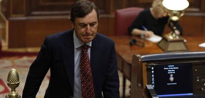 Rafael Hernando, portavoz parlamentario del PP, en el Congreso.