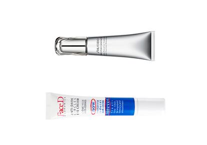Mirada relajada.
Las ojeras dan un aspecto cansado y avejentan. Anti Dark Cercles Eye Cream, de Face D, las difumina con pigmentos verdosos y ácido hialurónico. Glow Revival Eye Treatment, de Shiseido, apuesta por la vitamina C para diluir la melanina causante de los cercos oscuros.