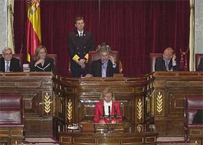 El nuevo presidente del Congreso, Manuel Marín, durante la sesión constitutiva de la Cámara Baja.