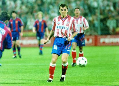 Pantic en un partido de Copa del Rey frente al barcelona en 1996.