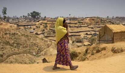 Una rohingyá en el campo de Kutupalong (Bangladés).