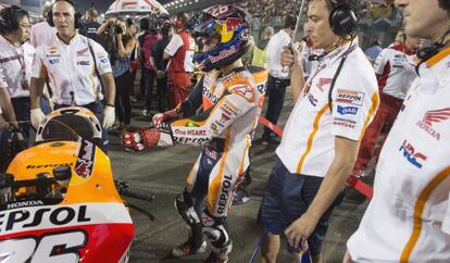 Pedrosa, en el circuito de Losail, antes de la carrera.