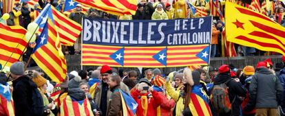 La manifestación a favor de la independencia celebrada en Bruselas el pasado diciembre.