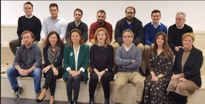 Representantes de Adigital, Ascri, Endeavor, Tech Barcelona y las nueve scaleups fundadoras de EsTech.