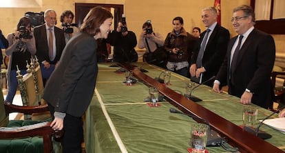 Elena Contreras y Juan Ignacio Zoido, este mi&eacute;rcoles en el Ayuntamiento.