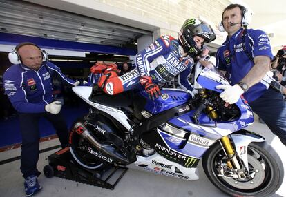 Jorge Lorenzo después del entrenamiento.