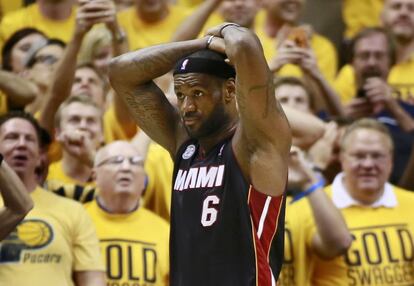 LeBron, en 2013,. durante el cruce contra los Pacers.