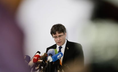 Carles Puigdemont, en una conferencia el martes en Berlín.