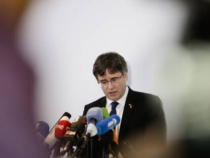 Carles Puigdemont, en una conferencia el martes en Berlín.