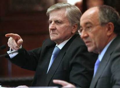 Jean-Claude Trichet, presidente del BCE, y Miguel Ángel Fernández Ordóñez, gobernador del Banco de España.