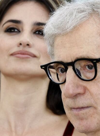 La actriz Penélope Cruz y el director Woody Allen, ayer en Cannes.