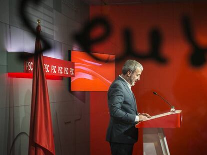 Rueda de prensa de Jaume Collboni tras la ruptura del pacto municipal entre el PSC y el partido de Ada Colau.  