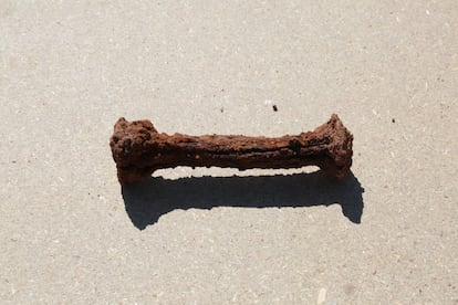 Un bocado de caballo de hierro de hace 2.500 años.